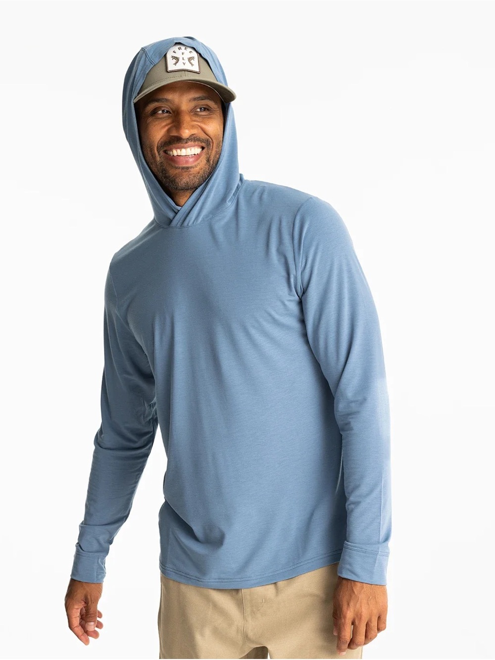 Free Fly Men’s Elevate Lightweight Hoodie Blue Size L NWT